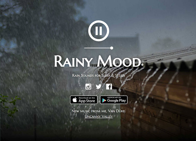 模拟下雨声音，白噪音RAINY MOOD